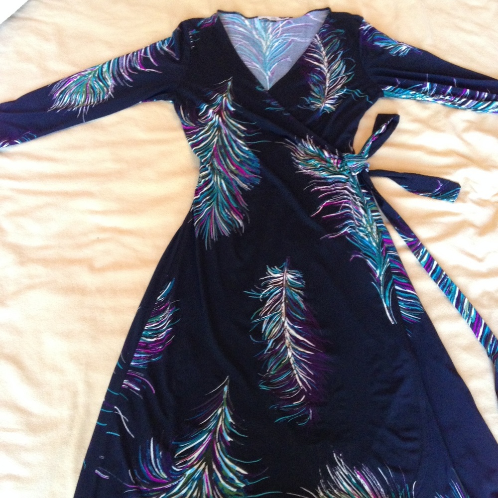 Elegant colorful wrap dress